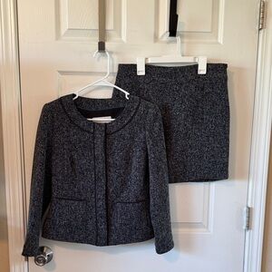 Banana Republic Black and Gray Tweed Suit Set